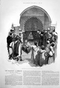 Old Antique Print Scapegoat Hall Caine Every Eye Woman Mouths Agape 1891 19th