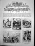 Old Print New Guinea Lyre Birds Mineral Court Picture Sydney Harbour1886 19th