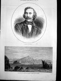 Antique Print Cape Colonna Ruins Temple Minerva Coast Greece Jh Foley 1874 19th