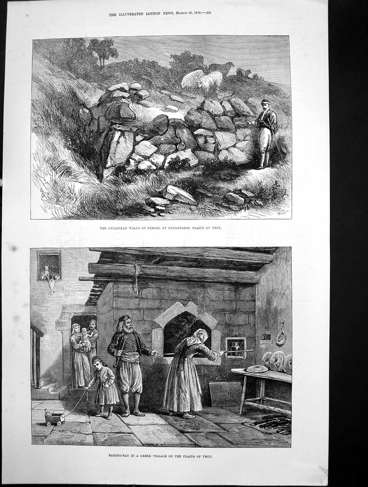 Old Plains Troy Baking Day Greek Village Cyclopean Walls Gergis 1878 Victorian