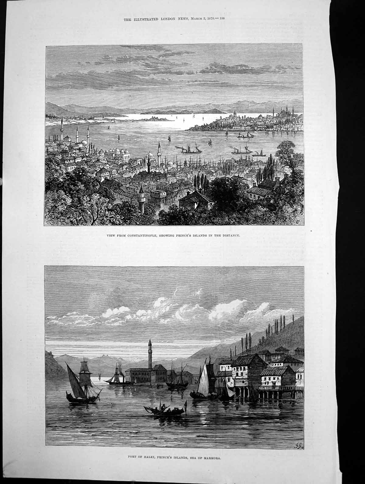 Old Port Halki Princes Island View Constantinople Princes Island 1878 Victorian