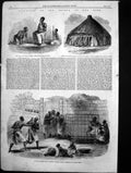 Antique Print Discovery Source Nile King Uganda Guards Palace Gateway 1863 19th