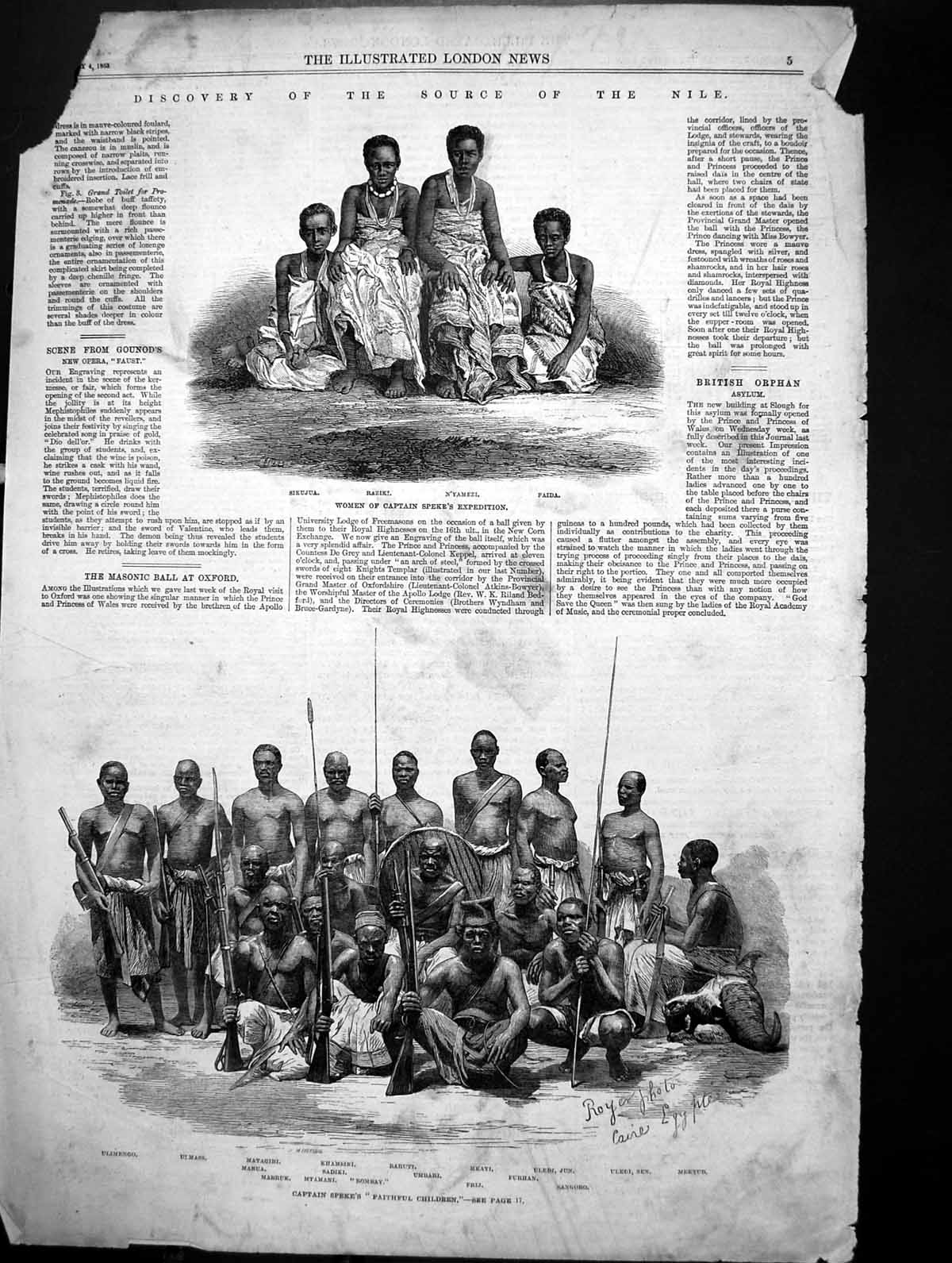 Old Antique Print Discovery Source Nile Women Capt Spekes Expedition 1863 19th