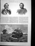 Old Print Tercentary Spanisharmada Retreat Francis Drake M Frobisher1888 19th