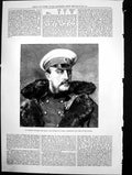 Antique Old Print Imperial Highness Duke Nicholas Russia Command Army 1877 19th