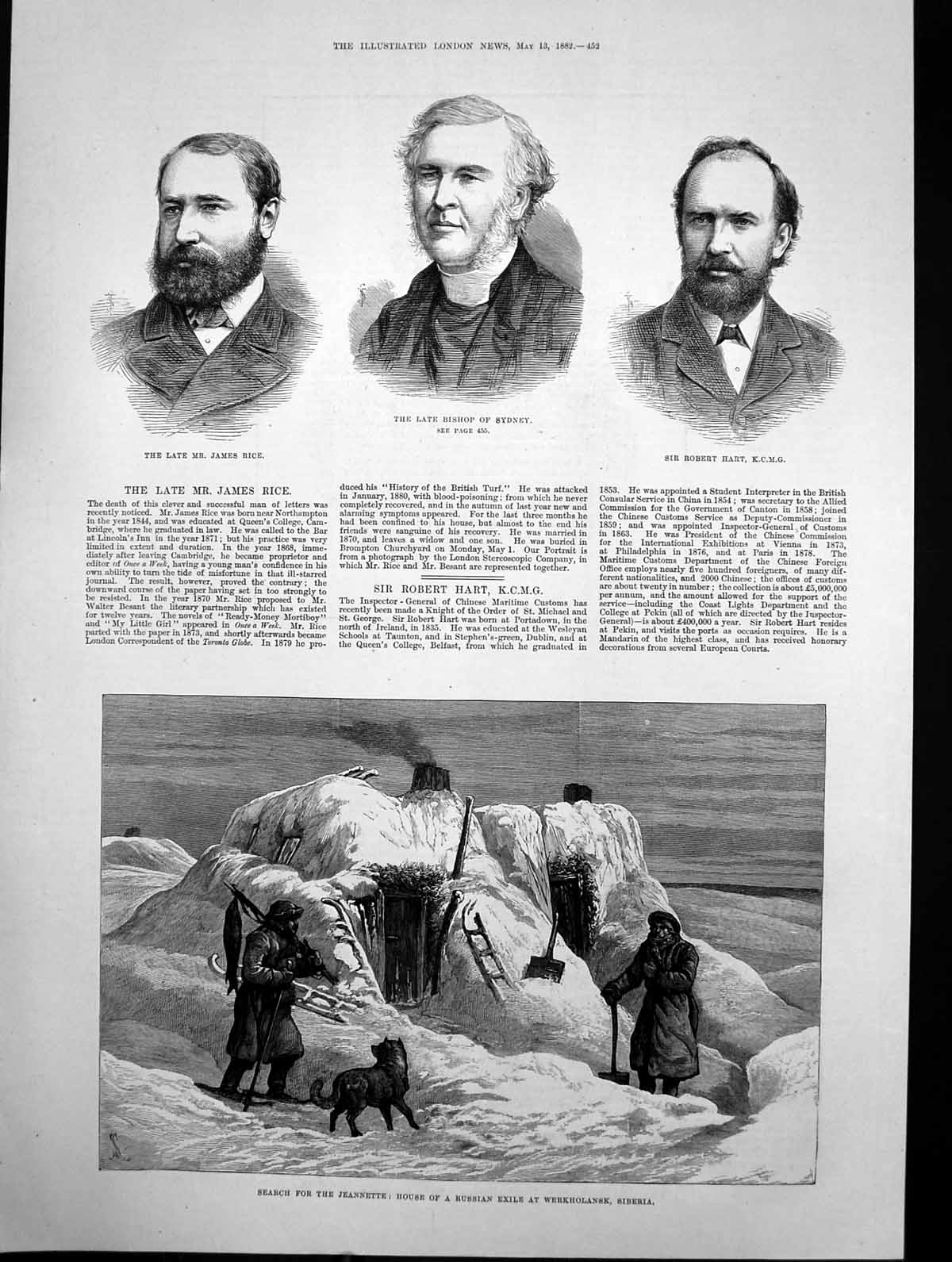 Old Print Search Jeannette House Russian Exile Siberia Bishop Sydney 1882 19th