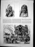 Antique Old Print Dominion Canada Game Fur Trophy Canadian Court Indian 1886