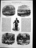 Antique Old Print Fishing Excursion New Brunswick Lake Utopia Sugar Camp 1863
