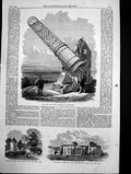 Antique Old Print Equatorial Telescpoe Melbourne Perivale Church Ealing 1868