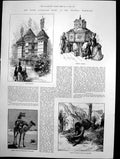 Old Print Australia Wine Fruits Trophies Camel Native Kindling Fire 1886 19th
