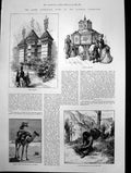 Antique Print Colonial Exhibition Australia Camel Native Kindling Fire 1886