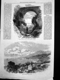 Antique Print Pont St Louis Ruins Roman Aqueduct Mentone East Mentone 1869 19th