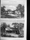 Antique Print Druidical Remains Rennes Brittany La Roche Aux Fees Esse 1868