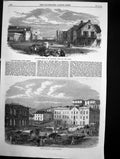 Antique Print Port Elizabeth Main Street Algoa Bay Cape Colony Market 1866 19th