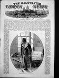 Antique Print Scene Military Hospital Haslar Patient Lost Leg Crutches 1855