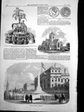 Antique Old Print Bellot Memorial Greenwich Roman Catholic Church Poplar 1856