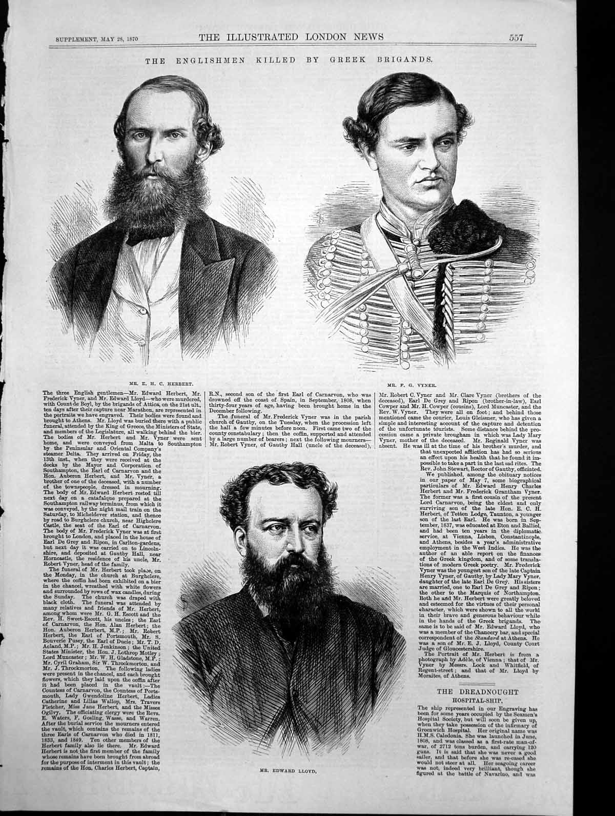 Antique Print Englishmen Killed Greek Brigands E Herbert Edward Lloyd 1870 19th