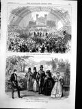 Old Print M P Theatre Opening Derby Fine Arts Industrial Exhibition 1870 19th