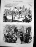 Old Print Dinner Poor Children Assault Arms Artillery Athletic Club 1870 19th