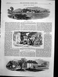 Antique Old Print Ireland Reillys Farmhouse Fartha Farmhouse Crawford 1870 19th