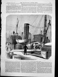 Antique Old Print Seizure Casks Arms Ammunition Dublin Steamer Windsor 1870