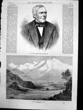 Original Old Antique Print Charles Green Aeronaut Valley Aconcagua Chili 1870