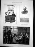 Antique Print Fatal Disaster Balloon Ireland Dispersing Ladies League 1881 19th