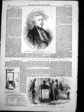 Antique Old Print Earl Carlisle New Post Office Letter Box Fleet Street 1855