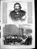 Original Old Antique Print Late T Creswick R A Spade Drill Tower 1870 Victorian