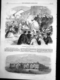 Old Antique Print Bambing Ara Coeli Rome Wonford House Exeter Insane 1870 19th