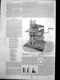 Old Antique Print Napiers Patent Bullet Compressing Machine Bullets 1855 19th