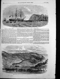 Antique Old Print Funeral Admiral Boxer Removal Remains Jason Balaclava 1855