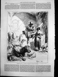 Old Antique Print Shepherd Seated Fountain Facsimile Etching Berghem 1870 19th