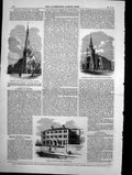 Antique Old Print Wesleyan Church Wellington Brixton College Cheltenham 1870