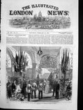 Antique Old Print Hon Artillery Co Ball Arrival Prince Princess Wales 1870 19th