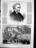 Original Old Antique Print Late Bishop Bath Wells Strike Workmen Paris 1870