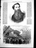 Original Old Antique Print Vicat Cole Ara Nomination Southwark Election 1870