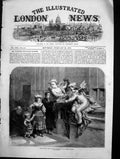 Original Old Antique Print Holy Water Font Entrance St Peters Rome 1870 19th