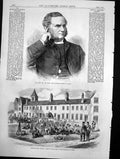 Antique Old Print Troops Poorhouse Kells Dr Parry Suffragan Bishop Dover 1870