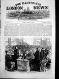 Original Old Antique Print National Education Deputation Prime Minister 1870