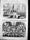 Antique Old Print Wellington Memorial Manchester Banquet Earl Cardigan 1856