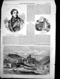 Old Antique Print Lieut Col Pakenham New Cathedral Colombo Balaclava 1856 19th