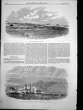 Old Print Turkish Cavalry Camp Eupatoria Attack Soujak Leopard Viper 1855 19th
