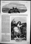 Antique Print Electric Telegraph Station Kaliakra Castle Village Stile 1855