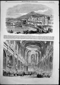 Antique Old Print Triple Fete Palermo Festival Church Sta Chara Naples 1855