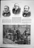 Antique Print King Milan Servia Peace Bulgaria Nish Archbishop Trench 1886 19th