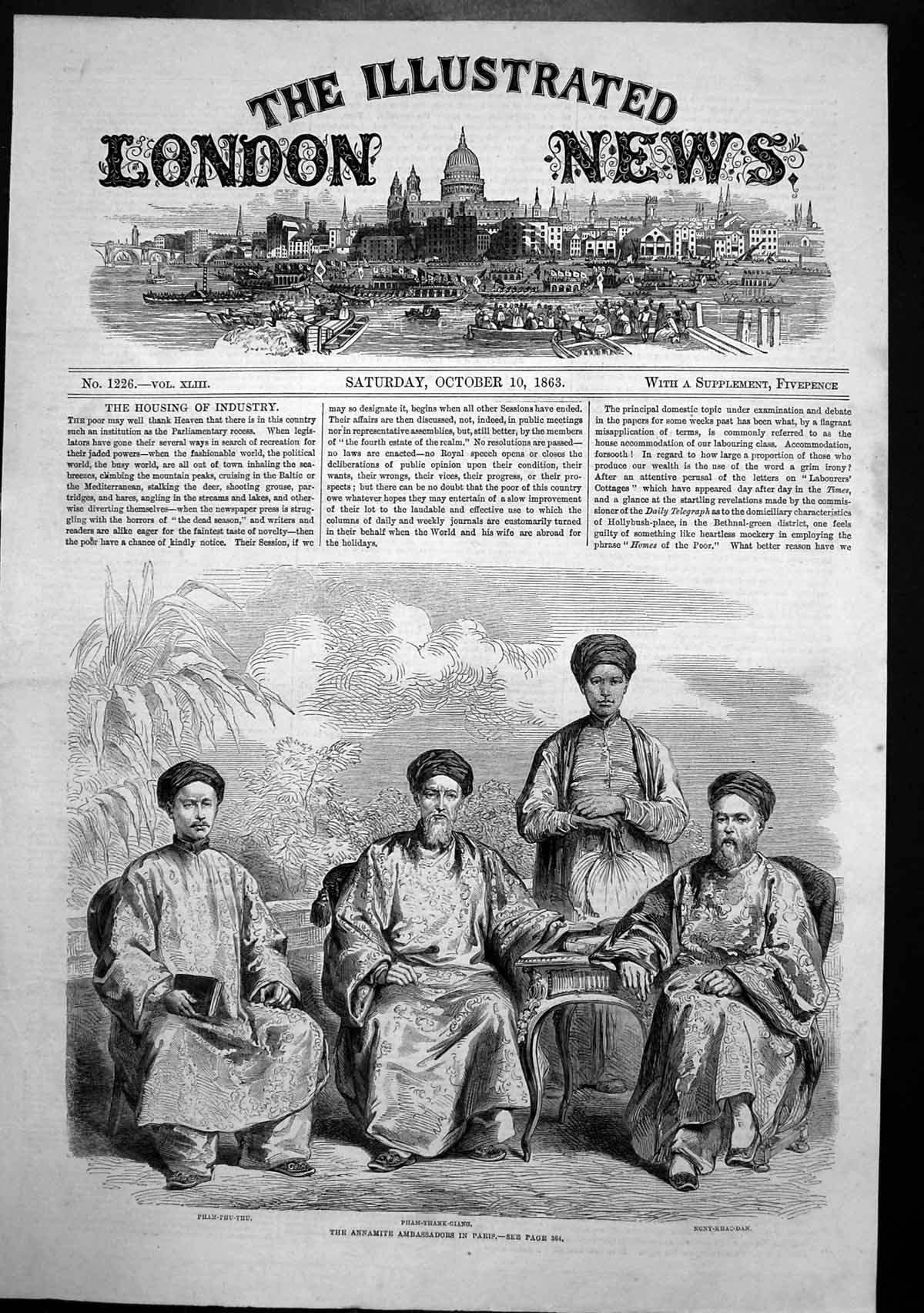 Antique Print Annamite Ambassadors Paris Pham-Thank-Giang Pham-Phu-Thu1863 19th