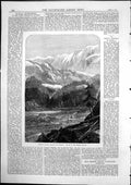 Antique Old Print Central Pacific Railway America Valley Sierra Nevada 1870
