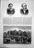 Antique Old Print Palace Prince Alexander Bulgaria Sofia Major W Trotter 1886
