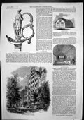 Antique Print English House Dantzic Portable School Sword Gen Marmora 1857 19th